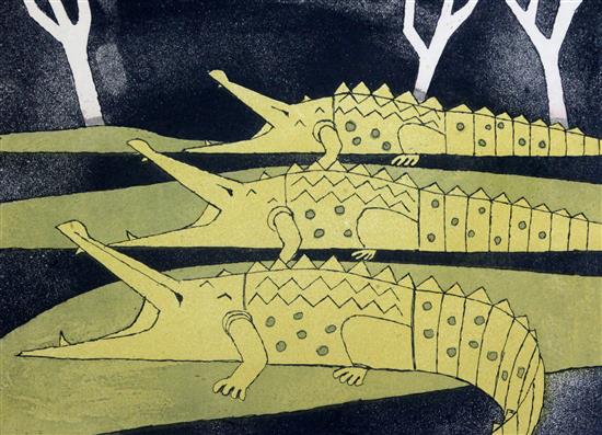 Julian Trevelyan (1910-1988) Crocodiles 1966/67 22 x 30.5in.